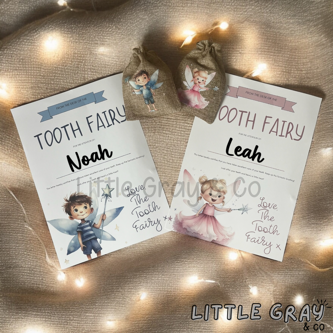 Tooth Fairy Certificate & Bag